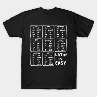 Latin Declensions Cheatsheet - Latin Is Easy T-Shirt